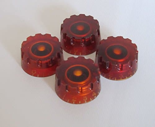 bangdan Knurled Guitar Knobs Control Knobs Speed Knob for Les Paul, 4pcs Amber