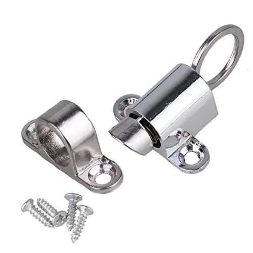 Zinc Alloy Security Automatic Gate Door Lock Spring Load Bolt Latch with Screws Silver