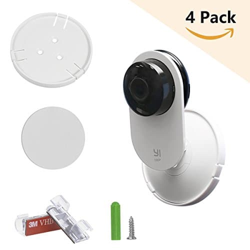 4Pack For Yi home Wall Mount for Yi Home Camera, with 360 degree swivel to secure YI 1080p/720p Home Camera