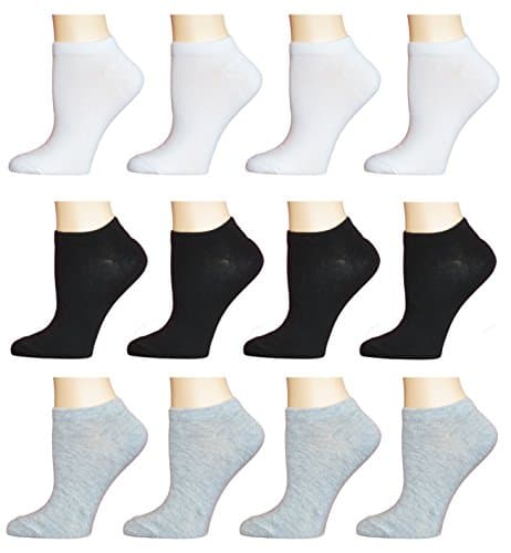 Women's No Show Athletic Socks - 12 Pack