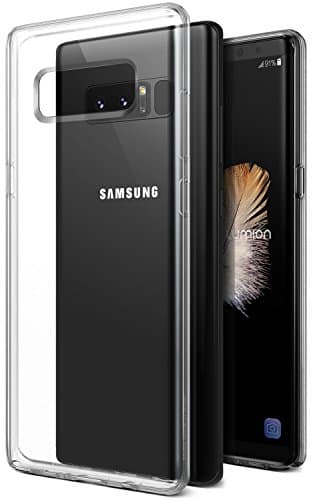 Note 8 Case, Clear Transparent Protective Slim Fit Full Body Armor Defender Bumper [Wireless Charging Compatible] Cover for Samsung Note 8 (2017) by Lumion (Diamont Air - Clear)