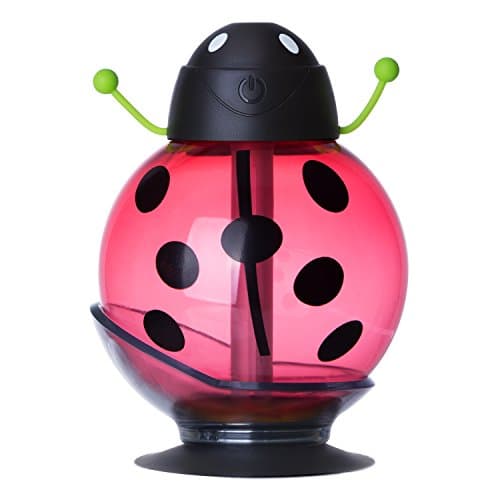 Aromatherapy Humidifier,Essential Oil Diffuser,Bienna Beetles 260ml Cool Mist Quiet Ultrasonic Vaporizer and LED Night Light with USB [5 Hours Running] [Waterless Auto Shut-Off] for Baby Sleep Car-Red