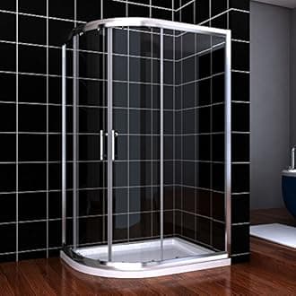 1200 x 900 mm Left Quadrant Shower Enclosure 6mm Sliding Glass Cubicle Door with Tray + Waste