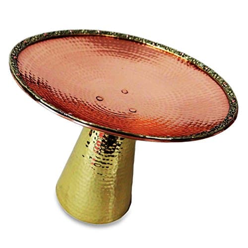 Cake Stand Desert Holder Snacks Kitchenware Round Shape Copper Brass