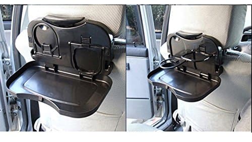Foldable Drink Rack ,Foldable Car Back Seat Drink Bottle Rack Holder Stand Travel Dining Tray Echou (Black)