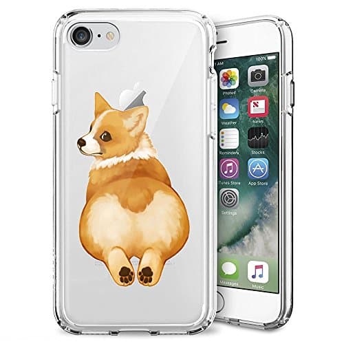 iPhone 7 8 Case,iPhone 7 8 Case for Women, YC Hongda Glittering Corgi Cartoon Dog Pattern Clear Design for impact ，cases and accesories for iPhone 7 8