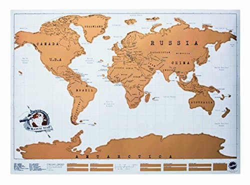 Scratch Off World Map, Personalised World Map with All Countries, Perfect to Track Your Adventures and for Travelers, Deluxe Edition - Gift Tube Packaging