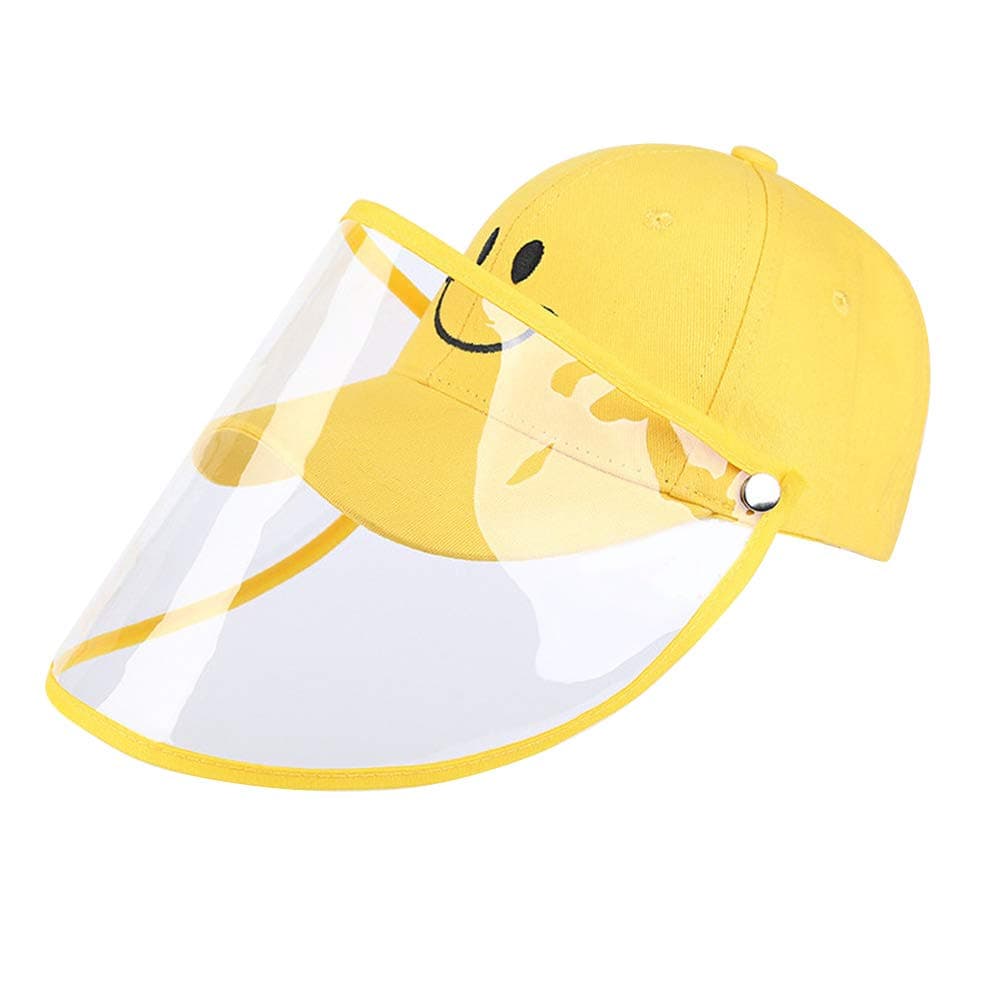 Kids Protective Face Shield, Windproof Dustproof Baseball Hat with Removable,Anti-Saliva Outdoor Fisherman Cap for Children