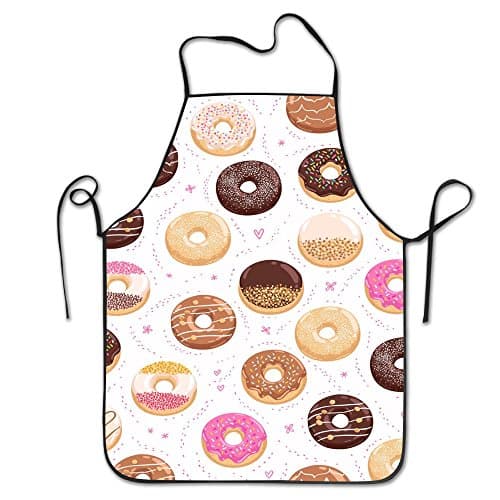 Cais Nduq Love Chocolates Donuts White Personalized Pattern Gift Apron Novelty Funny Kitchen Apron For Cooking Baking Gardening Pet Grooming Cleaning