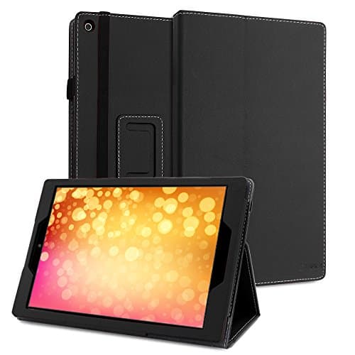 Fire HD 10 Case, Amazon Fire 10 Case,Leafbook Amazon Fire Case Slim Fit Leather Standing Folio Case for Amazon Fire HD 10 Tablet with Auto Wake / Sleep fire 5th generation case --2015, Black