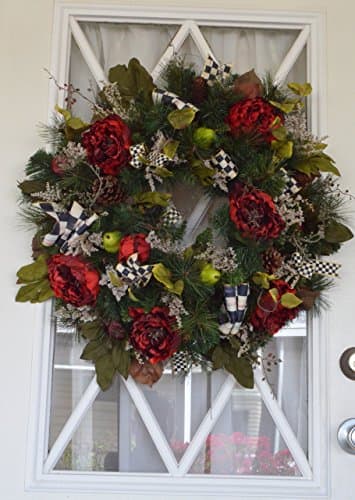 Wreath. Red Peony. 24inch in diameter.