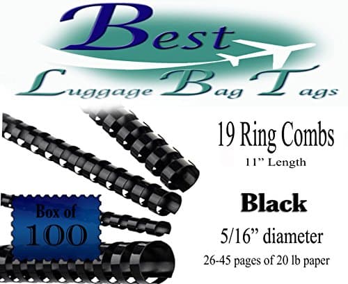 Black 5/16" Comb Binding Spines (19 Ring) 11" Length - Qty: 100