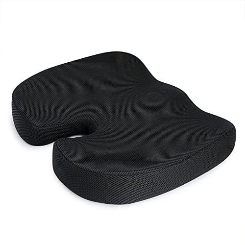 Chair Cushion for Lower Back Tailbone Sciatica Pain, Orthopedic Memory Foam Seat cushion for Office Chair Truck Car Wheelchair (Black)