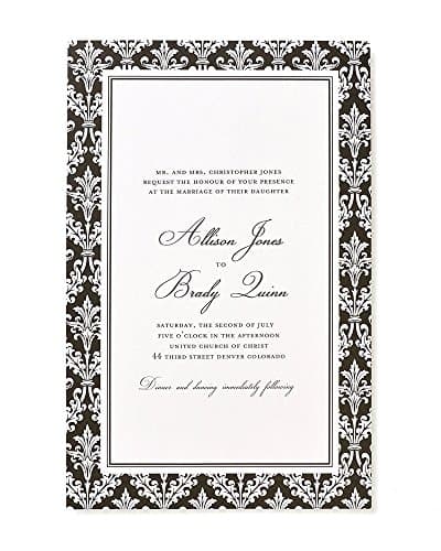 Gartner Studios 81376 Black Damask Invite Kit, 50 Ct.