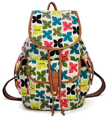 Fashion Lightweight Canvas Butterfly Pattern School Backpack