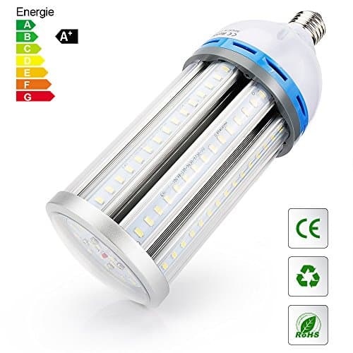LVJING 45W Led Corn Light Bulb E39 Base for Indoor Outdoor Street Large Area Lighting, Daylight 6000K, 360 Degree Flood Lamp for Street Post Garage Factory Warehouse High Bay Porch