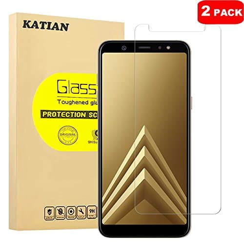 [2 Pack] Samsung Galaxy A6 Plus 2018 Screen Protector, KATIAN HD Clear Protector [Anti-Scratch] [Anti-Fingerprint] [No-Bubble] [Case-Friendly], 9H Tempered Glass Screen Film for Galaxy A6 Plus