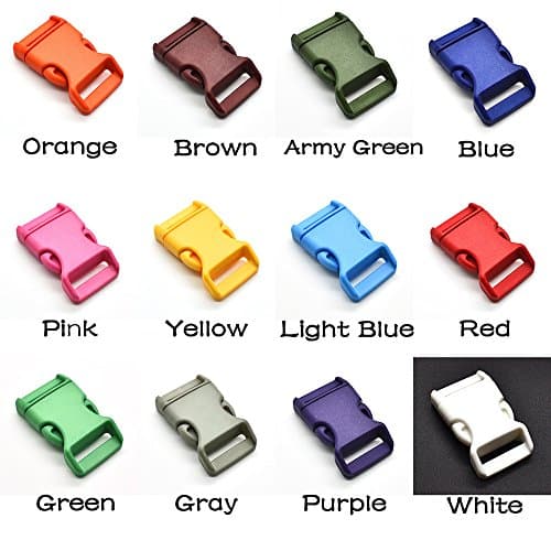 3/4" Plastic Contoured Side Release Buckles Multi-Color 12pcs Pack