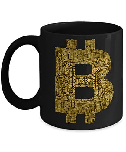 Bitcoin mug black/white ceramic
