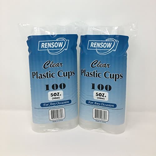 Rensow 5 Ounce Disposable Plastic Cups 200 Count Pack