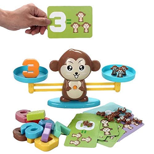 CHAFIN Board Game Monkey Match Math Balancing Scale Number Balance Children Educational Toy to Enlightenment Digital Addition and Subtraction