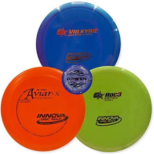 Driven Disc Golf Set - PREMIUM 3 Disc Starter Kit - Perfect for Beginners - Includes Innova Drivers, Midrange, and Putter + FREE Mini Disc and 100% Satisfaction Guarantee