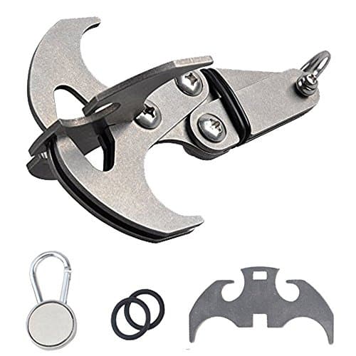 Gravity Hook - Sazooy Outdoor High Performance Gravity Hook Multifunctional Stainless Steel Magnetic Survival Folding Grappling Hook Rock Climbing Claws Gravity Carabiner for Outdoor Life
