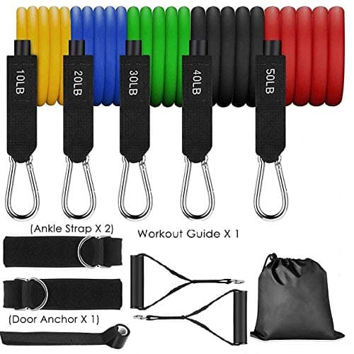 WOOKRAYS Resistance Loop Bands-Resistance Exercise Bands with 5 Stackable Exercise Bands for Home Fitness, Stretching -Home Workouts 11PCS (US Stock)
