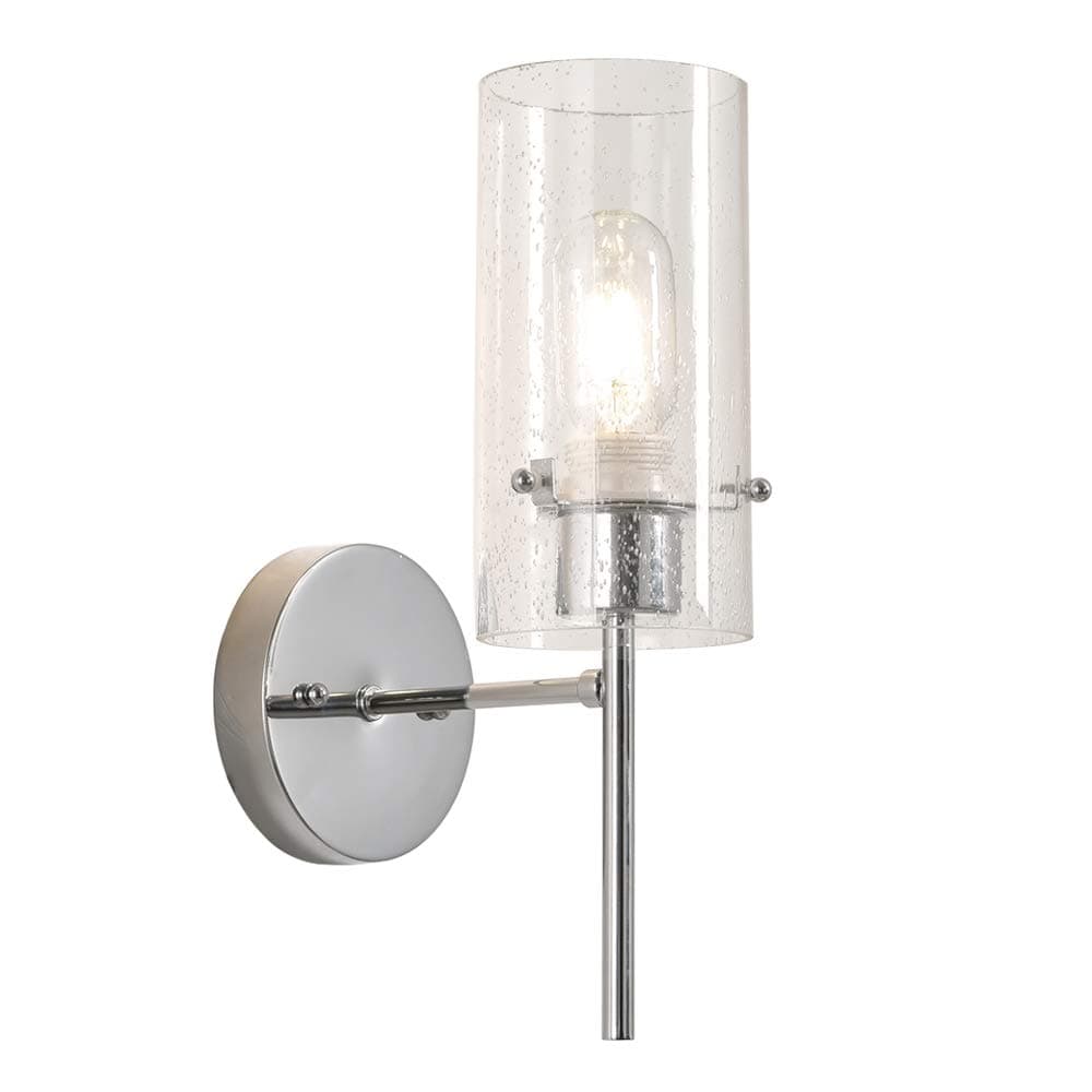 SOTTAE 1-Light Modern Wall Sconce Lighting Fixture Wall Light, Bubble Glass Shape Sconces Wall Mount Light Fixtures,Chrome Wall Sconce Lighting,Metal Wall Sconce for Bedroom,Bathroom,Hallway