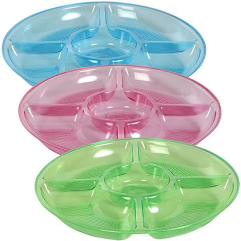 Translucent Plastic Chip and Dip Trays, 11.75 in.Home Holidays Easter Decorations Tropical Pink Blue Green Summer Party Add a touch of festive color to your next Plastic Snack Chip Dip Serving Dish