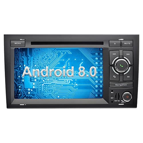 Ohok Android 8.0 Stereo Oreo Octa Core 4G+32G Sat Nav DVD Player 7 Inch TouchScreen Support Bluetooth WIFI GPS Navigation SWC Phone Link DAB+ OBD2 for Audi A4 2002-2008