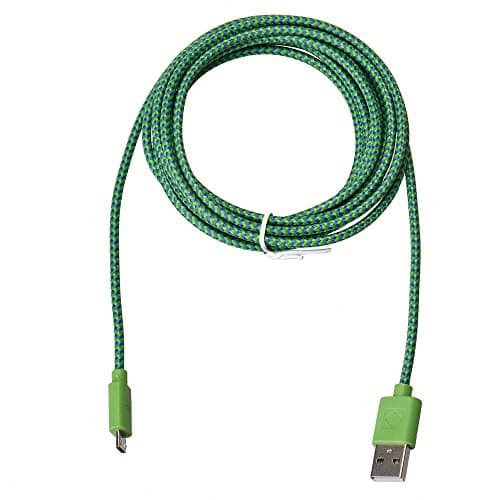 Rawdah 3M/10FT Sync Data Cable Rope Micro USB Charger Cord for Cell Phone Green