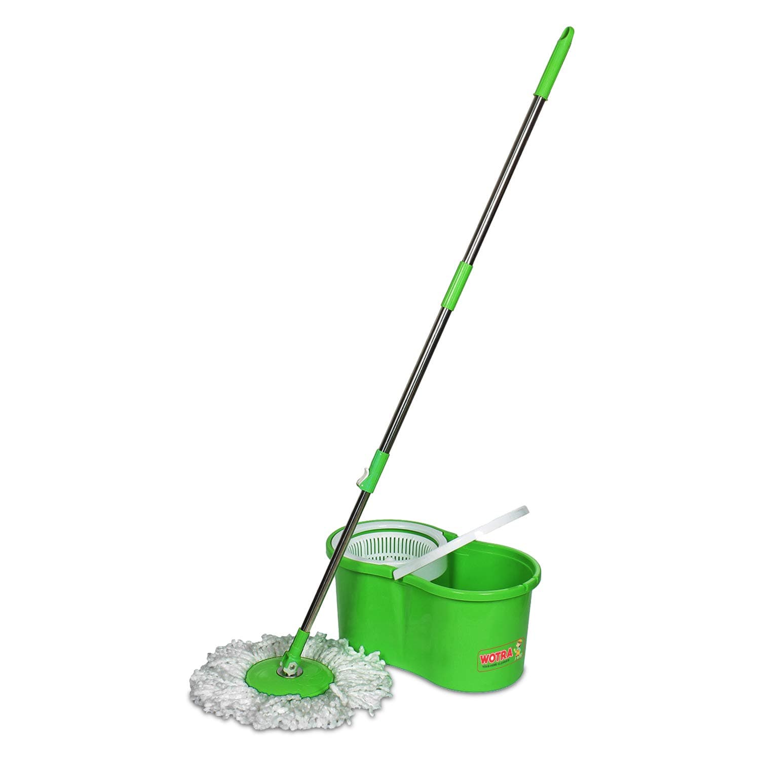 Wotra Plastic 360 Degree Quick and Spin Easy Magic Cleaning Mop with 2 Refills (Red)