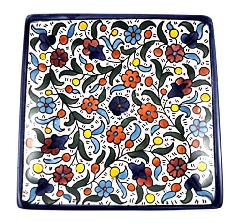 Handmade Ceramic Plates from Hebron (6", Colored)