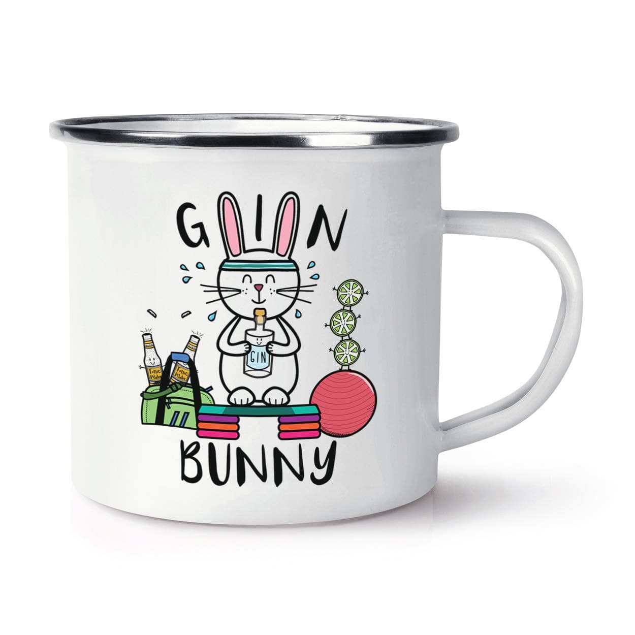 Gin Bunny Enamel Mug Cup