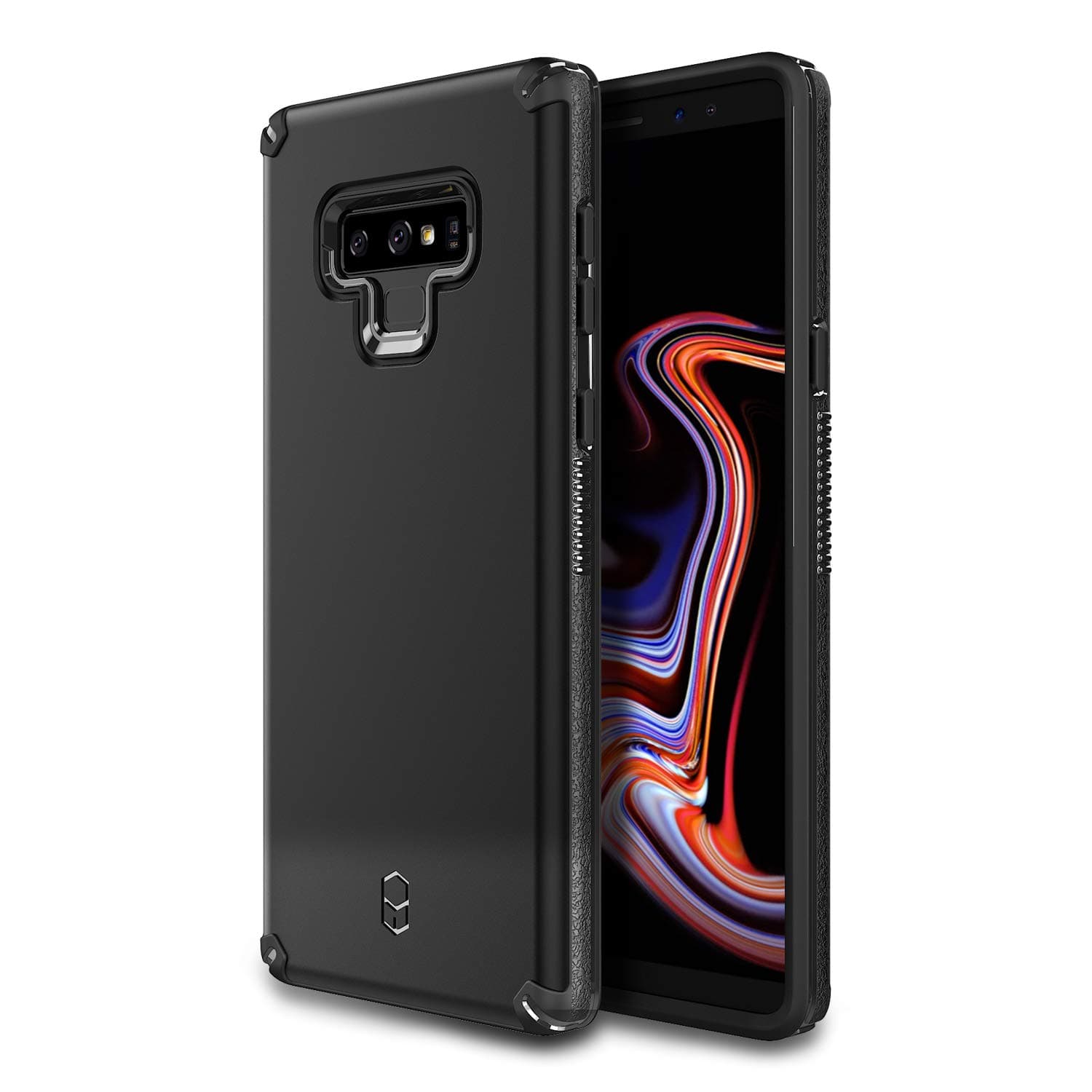 Patchworks Level Arc Case in Black Compatible for Samsung Galaxy Note 9 One Piece TPU PC Hybrid Dual Material Matte Finish Side Grip with Added Air Pocket and Drop Tested Hard Case
