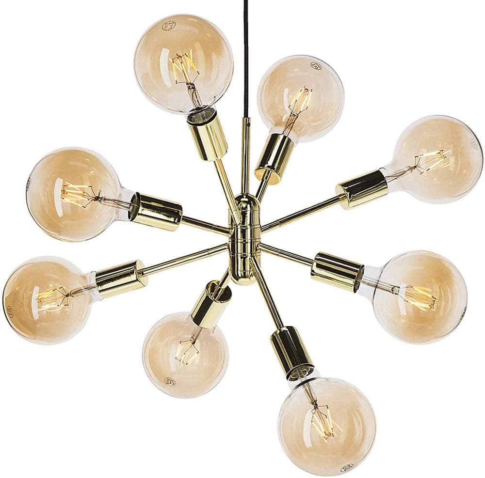 Sputnik Ceiling Light (Eight-Armed Light) Chandeliers Ceiling Lights Holds E27 Light Bulbs (Diameter 40 cm) Brass