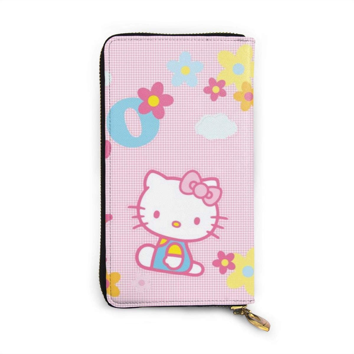 Hello Kitty Wallet RFID Blocking Genuine Leather Wallet Zip Around Card Holder Organizer Clutch