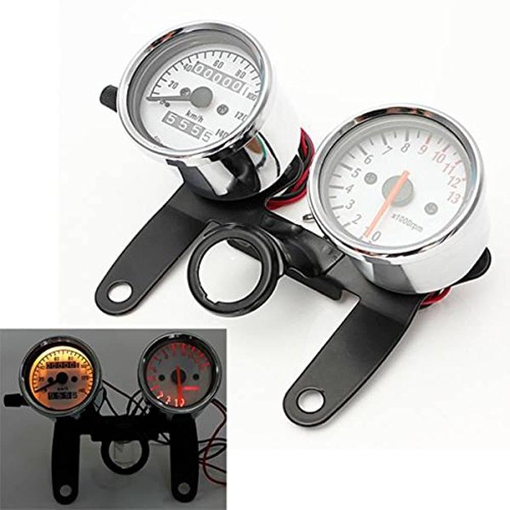 Bears Motorcycle Odometer Tachometer Speedometer Gauge with Black Bracket