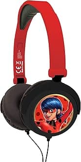 Lexibook Miraculous Ladybug Stereo Headphone,Safe Volume, Foldable and Adjustable, red, HP015MI