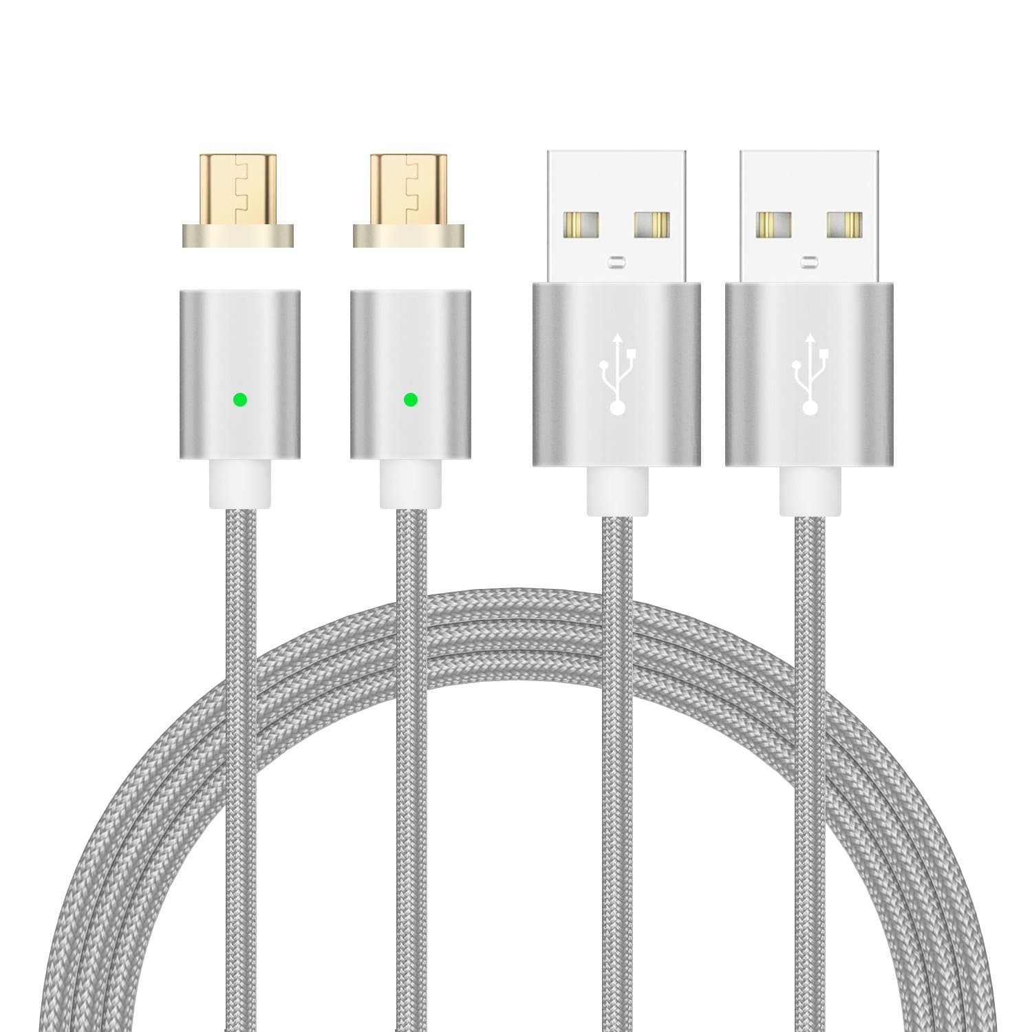 Magnetic Micro USB Cable, TUOYA [2Pack 1M] Magnetic Magnet Android Micro USB Fast Charging and Data Sync Charger Cable Cord for Samsung Galaxy S6 S7, HTC, Sony, LG, Nexus, Kindle, PS4, Tablet