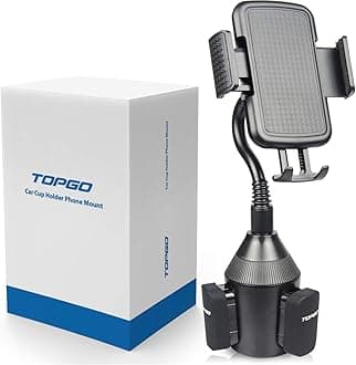 Topgo [Upgraded] Cup Holder Phone Mount Universal Adjustable Gooseneck Cup Holder Cradle Car Mount for Cell Phone iPhone Xs/Xs Max/X/8/7 Plus/Galaxy