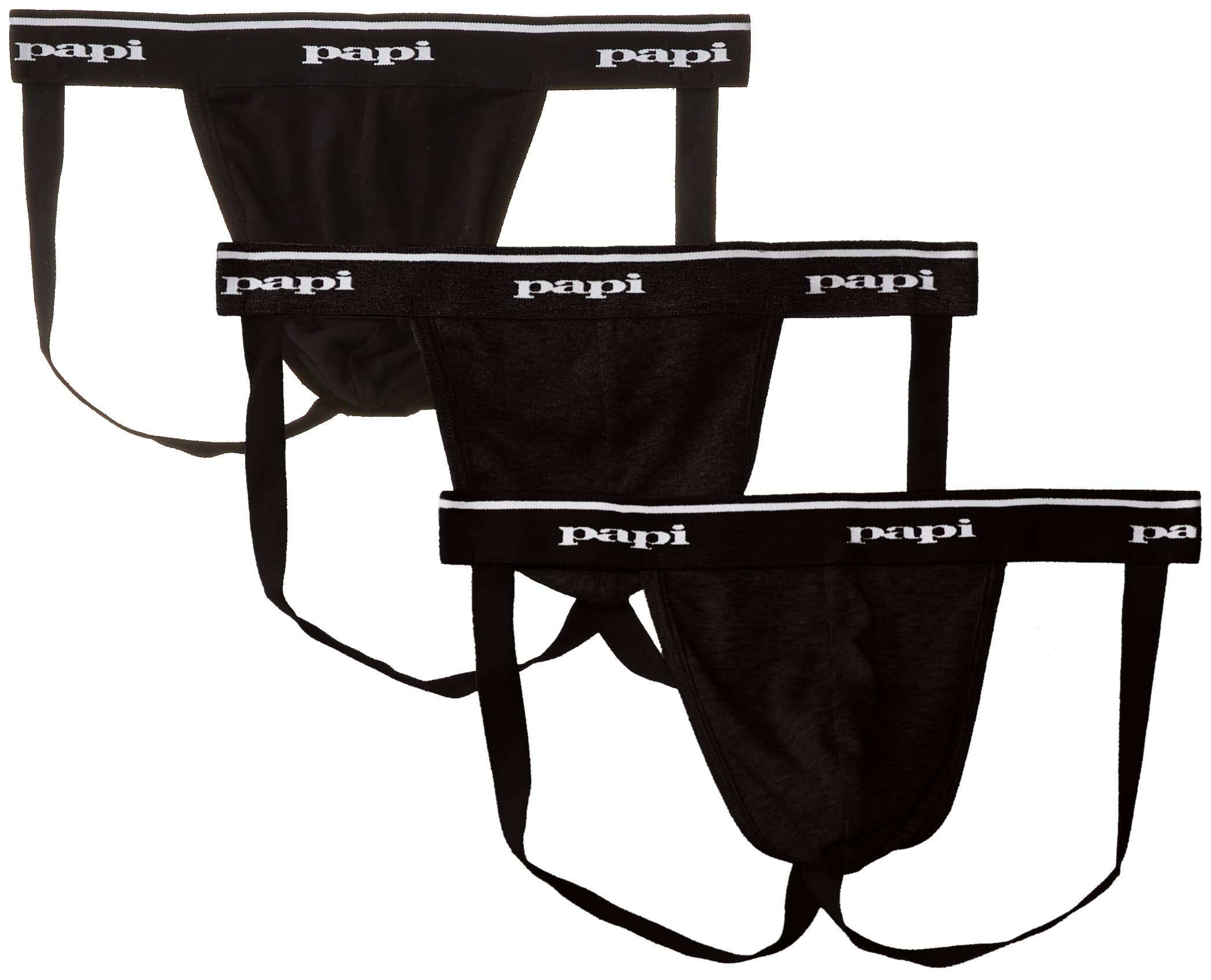 Papi Men's 3-Pack Premium Performance Cotton Jock Strap