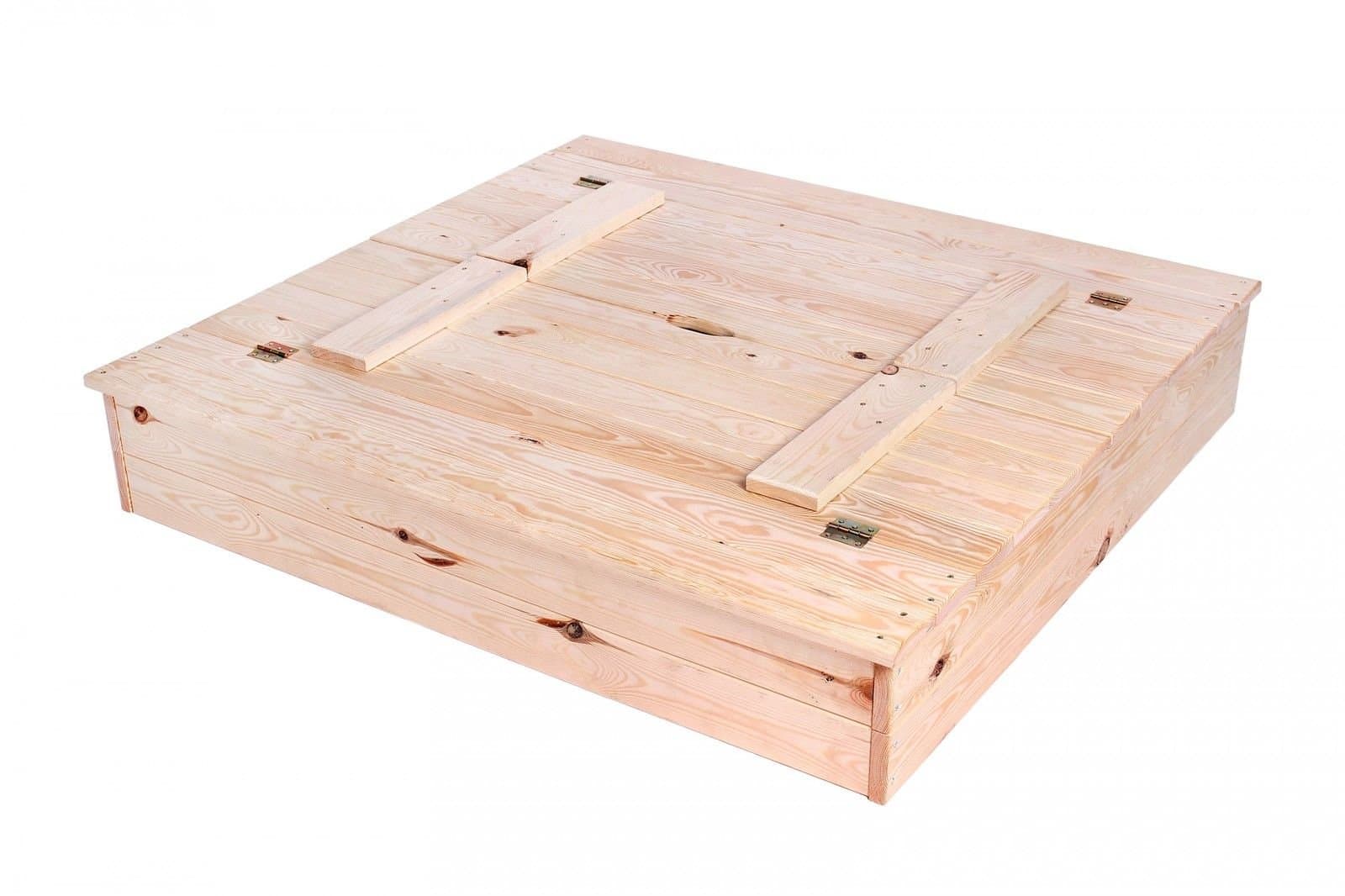 KAGU Sandpit Sand Box with Lid and Sandbox Solid Wood Storage Bench, Natural, 40 x 118 x 21 cm M00004663