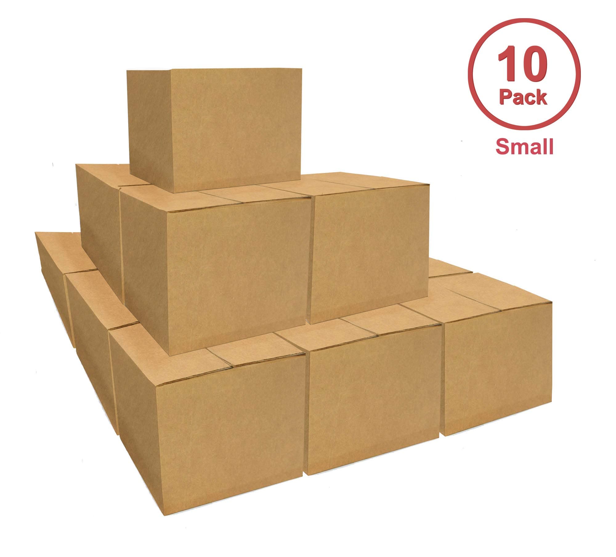 Corrugated Cardboard Moving, Shipping Boxes (Small Box: 10 Pack)
