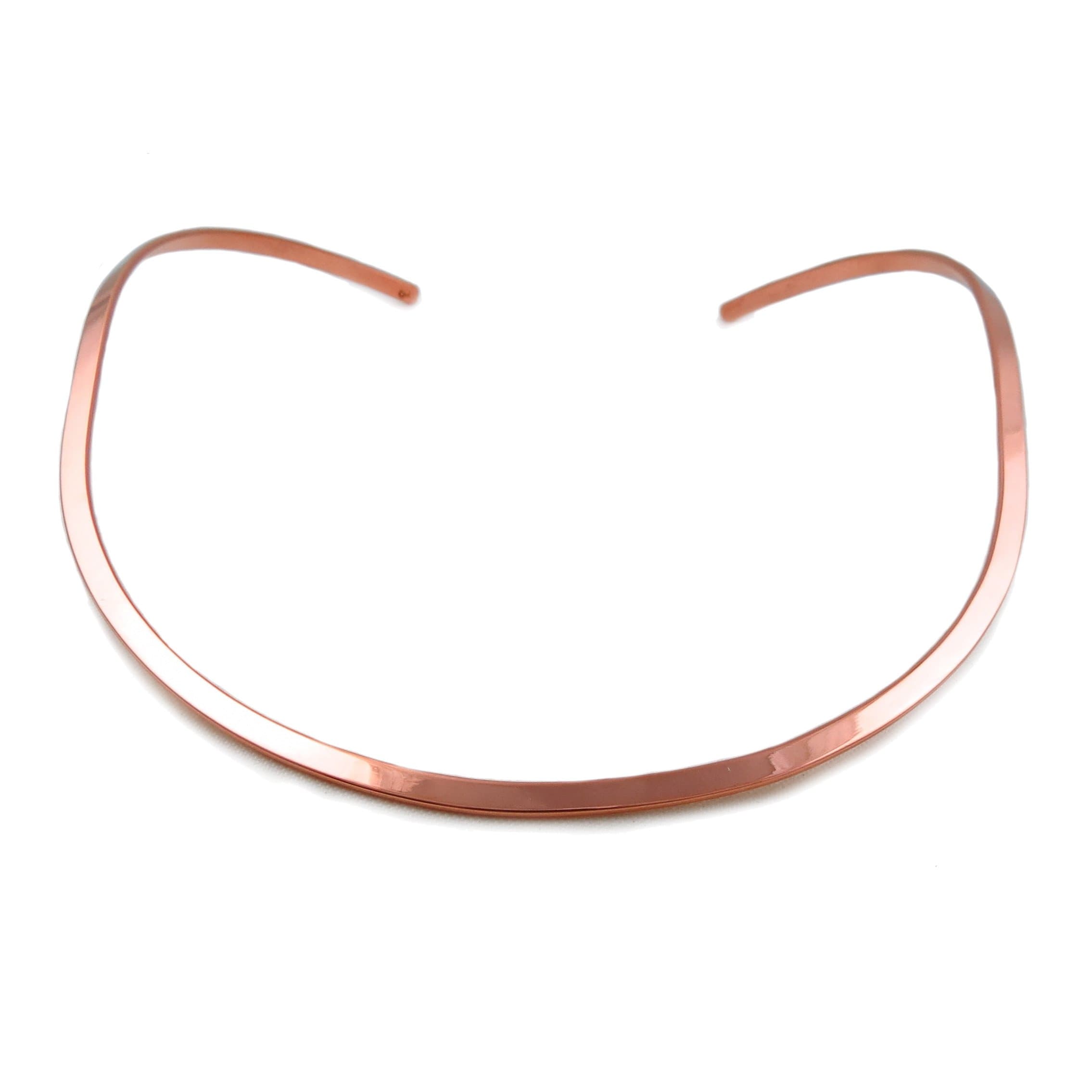 Solid Polished Copper Choker Necklace Torc