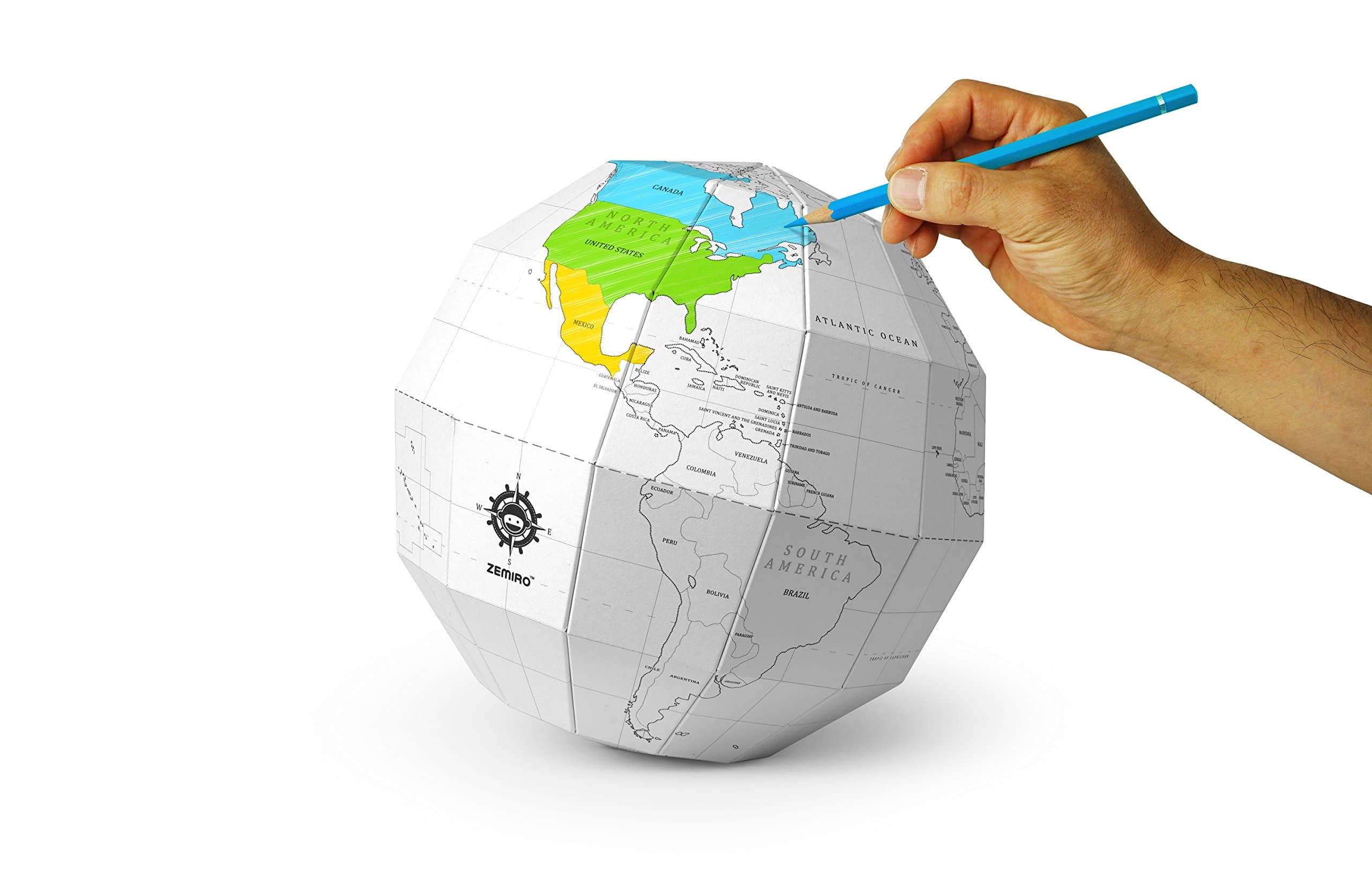 DIY Scratch Assemble Globe Coloring World Map (Coloring(White))