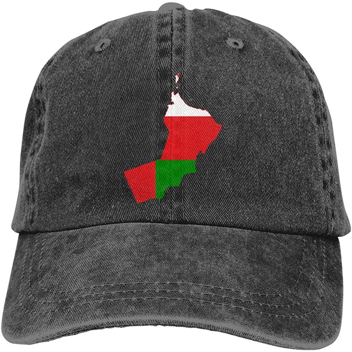 Oman Flag Map Unisex Adjustable Denim Dad Hat Baseball Cap Cotton Hip Hop Cap