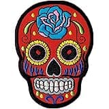Mexican sugar skull patch, iron-on patch