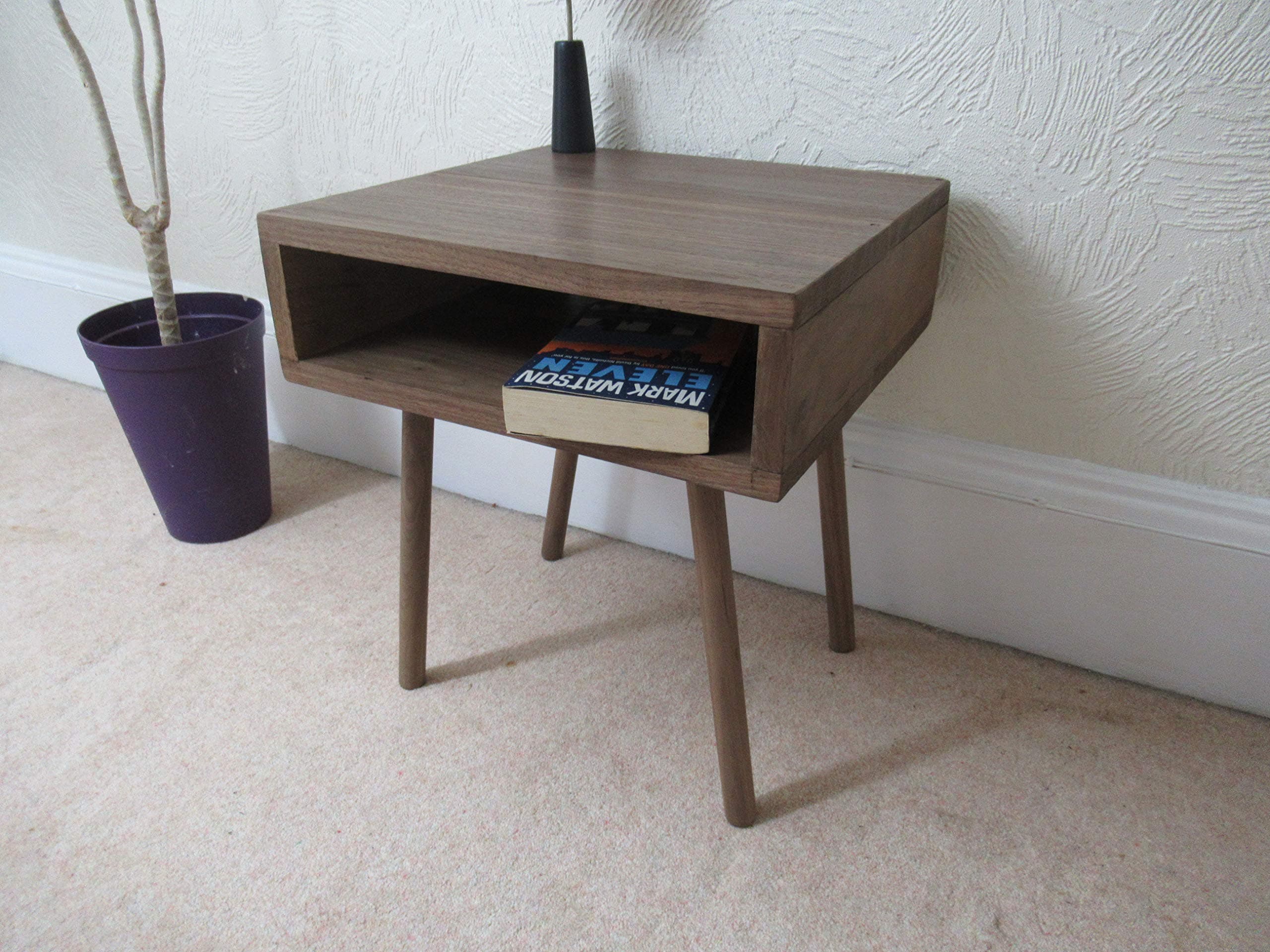 Walnut side table, bedside table, night stand Solid American Black Walnut